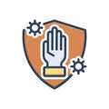 Color illustration icon for Prevention, stopover and infection