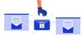 Prevention of mail leakage. Data breach, compromised email. Hacker breaks security. Encrypted data. Mitigate damage. Authorized