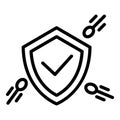 Prevention shiled icon, outline style