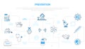 Prevention virus spread concept with icon set template banner with modern blue color style Royalty Free Stock Photo
