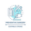 Preventive surgery blue concept icon