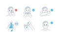 Infographic Steps How Prevent Respiratory Diseases. Correct Couching and Sneezing Royalty Free Stock Photo