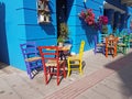 Preveza city cafe in spring time Greece Royalty Free Stock Photo