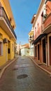 prevezza city alleys seitan pazar area in spring greece