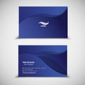 Business Card Design Template with Waves