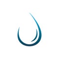 Blue water drop fall color shape line logo design Royalty Free Stock Photo