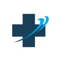 Dynamic color square medical plus hearth doctor logo design