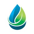 Water drop fall nature green blue leaf logo design Royalty Free Stock Photo