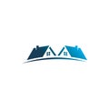 Blue color modern dynamic housing real estate logo design