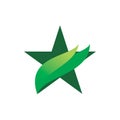 Green nature leaf star motion color shape logo design