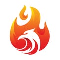 Eagle fire flame logo design
