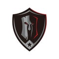 Gladiator shield helmet logo design