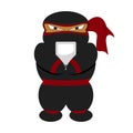 fat ninja holding phone cartoon character