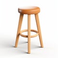 High Resolution 3d Render Of Orange Wooden Stool