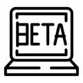 Preview beta version icon outline vector. Debut live version Royalty Free Stock Photo
