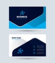 Blue Color shape Corporate Business Card Design Template