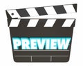 Preview Movie Film Coming Soon Clapper Board Royalty Free Stock Photo