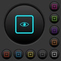 Preview object dark push buttons with color icons Royalty Free Stock Photo