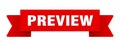 preview ribbon isolated on transparent background. preview ribbon Royalty Free Stock Photo