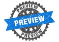 Preview stamp. preview grunge round sign. Royalty Free Stock Photo