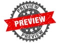 Preview stamp. preview grunge round sign. Royalty Free Stock Photo