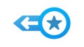 Previous Favorite Star Left Arrow Flat Design Icon, vector design Generative AI Royalty Free Stock Photo