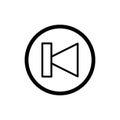 Previous track button icon. Vector illustration outline on white. Royalty Free Stock Photo