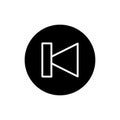 Previous track button icon. Vector illustration solid on white. Royalty Free Stock Photo