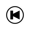 Previous track button icon. Vector illustration solid on white. Royalty Free Stock Photo