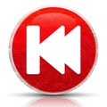 Previous track playlist icon metallic grunge abstract red round button illustration