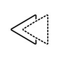 Black line icon for Previously, already and before