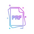 PRF file type icon design vector Royalty Free Stock Photo