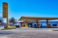 Price board of a Jet Group gas station with extremely high prices Royalty Free Stock Photo