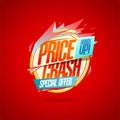 Price crash, special offer sale web banner template