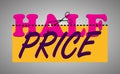 Price cut and Half price stickers. Vector. Royalty Free Stock Photo