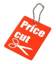 Price cut tag Royalty Free Stock Photo
