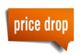 Price drop orange 3d speech bubble