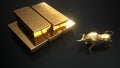 Rising gold prices on the stock market Royalty Free Stock Photo