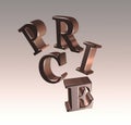 Price lettering - 3D illustration