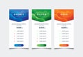 Price list design template with 3 columns comparative table vector Royalty Free Stock Photo