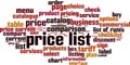 Price list word cloud Royalty Free Stock Photo