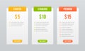 Price plans. Comparison table pricing grid, checklist price chart compare products tariff plan, business graphic for