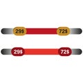 Price range scrollbar in web form, online application. Vector illustration.