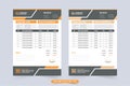 Price receipt and payment invoice template with orange color shades. Creative payment agreement and invoice bill template vector.