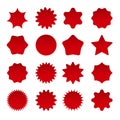 Price red star burst shapes Royalty Free Stock Photo