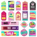 Price sale clothes tag modern pattern price card stickers collection paper blank business promotion badge vector