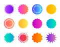 Price sticker. Promo badge starburst. Shape of star for callout, label. Round icons for sale. Circles for button, tag. Zigzag edge Royalty Free Stock Photo