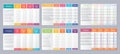 Price table comparison template with 4 columns. Vector illustration Royalty Free Stock Photo