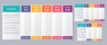 Price table template. Vector illustration. Comparison plan chart Royalty Free Stock Photo