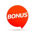 Price tag BONUS button. Offer red ribbon bonus sticker Royalty Free Stock Photo